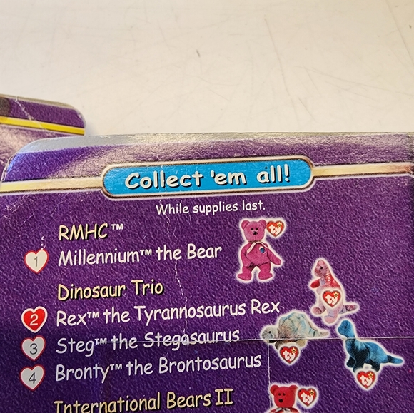 McDonalds Beanie Babies Dinosaur Trio 2000  Beanie Babies Rare - Picture 10 of 14